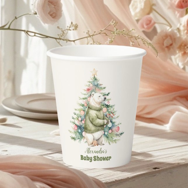Vasos De Papel Woodland Winter Navidades Baby Shower (Subido por el creador)