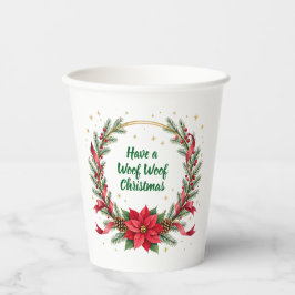 Vasos De Papel Woof Woof Christmas Paper Cup - Customizable Text 