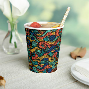 Vasos De Papel Wool Topped paisley