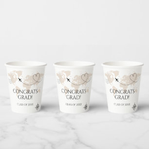 Vasos De Papel World map congrats grad wanderlust class of