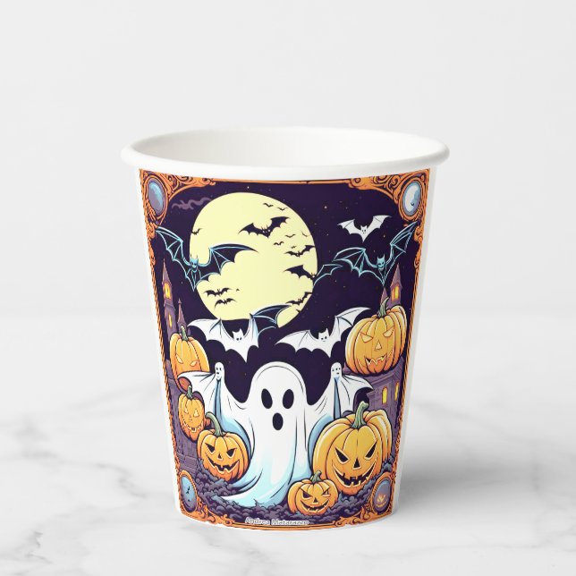 Vasos De Papel Wow Emoción de Halloween (Anverso)