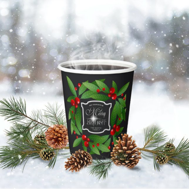 Vasos De Papel Wreath ID591 de los Navidades de Merry Berry Brigh (Subido por el creador)