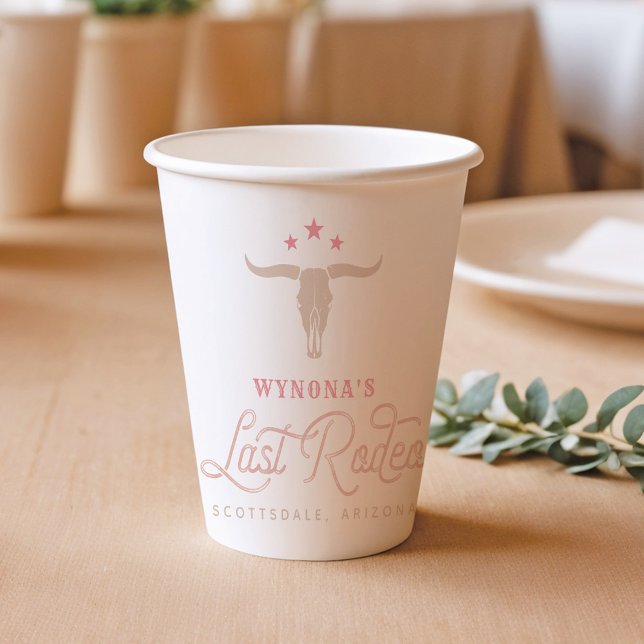 Vasos De Papel WYNONA Cowgirl Rosa La última bachillera de rodeo (Subido por el creador)