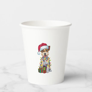 Vasos De Papel Xmas alumbrando Navidades de perro de Santa Silky