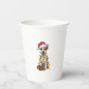 Vasos De Papel Xmas iluminando a Navidades de perros de Santa Sil