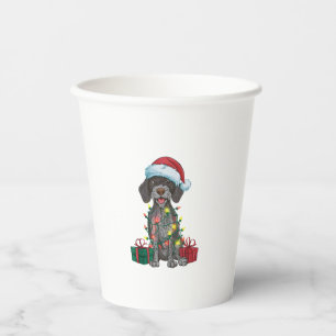 Vasos De Papel Xmas Iluminando Perro picante de cabello alambrado