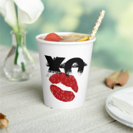 Vasos De Papel XO XO bésame bebidas retro /Ciervo, Fiesta diverti