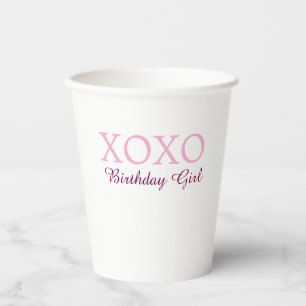 Vasos De Papel Xoxo cumpleaños chica nombre rosa malva simple amo