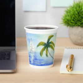 Vasos De Papel Yate en el mar Palma