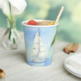 Vasos De Papel Yate en el mar Palma