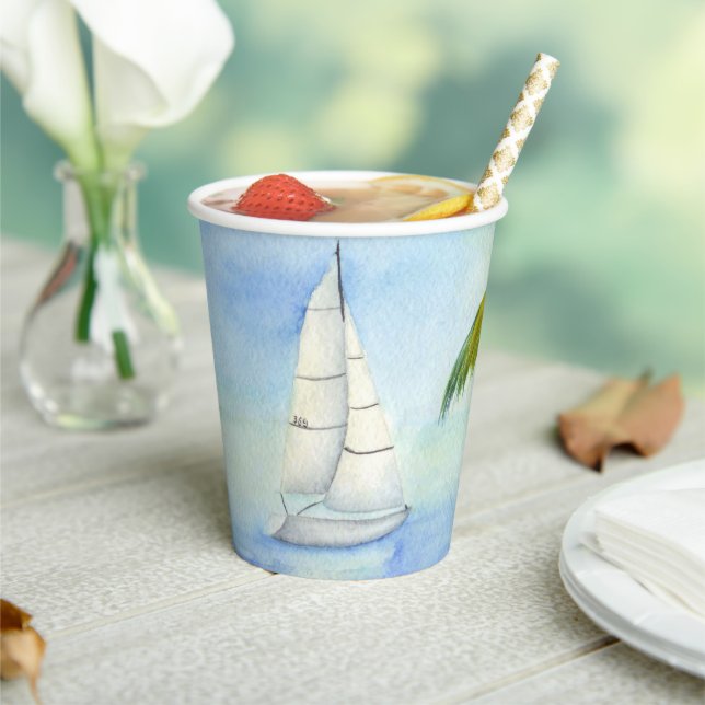 Vasos De Papel Yate en el mar Palma (in situ)