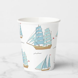 Vasos De Papel Yates de verano con velero