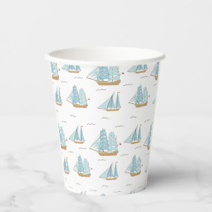 Vasos De Papel Yates de verano con velero