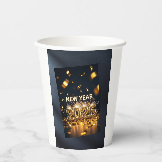 Vasos De Papel Year 2026 – Fresh Start, New Hopes Greet (Anverso)