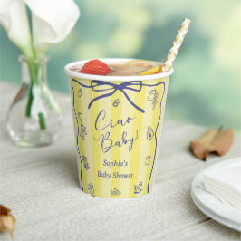 Vasos De Papel Yellow Stripes Italian Themed Ciao Baby