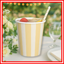 Vasos De Papel Yellow Stripes La Dolce Vita Lemons Italian PLAIN