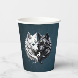 Vasos De Papel Yin Yang Wolves.