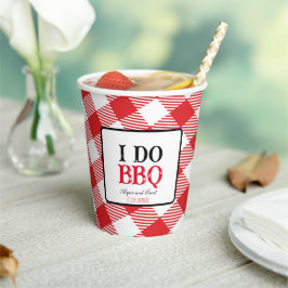 Vasos De Papel Yo hago BBQ Red Gingham Custom Wedding