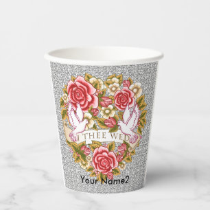 Vasos De Papel Yo te desposo en matrimonio