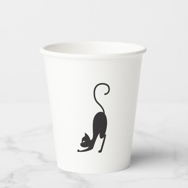 Vasos De Papel Yoga cat (Anverso)