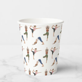 Vasos De Papel Yoga Pose Lades Colorful Mindfulness Pattern