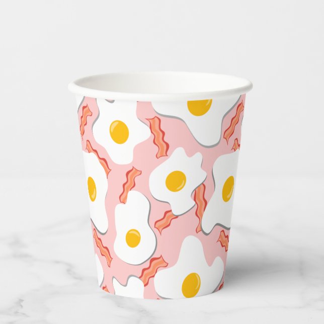 Vasos De Papel Yogur, Huevos Y Cara De Bacon (Anverso)