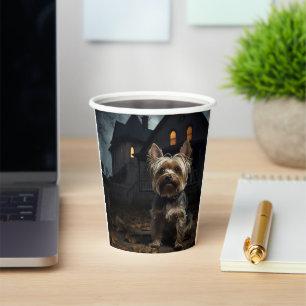 Vasos De Papel Yorkshire Terrier Halloween Scary