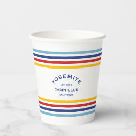 Vasos De Papel Yosemite Cabin Club Cresta Personalizada con Franj