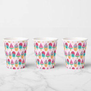 Vasos De Papel Yummy Ice Cream Triam Patrón de verano