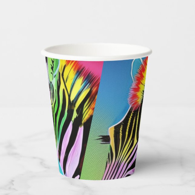 Vasos De Papel Zany Zebra (Anverso)