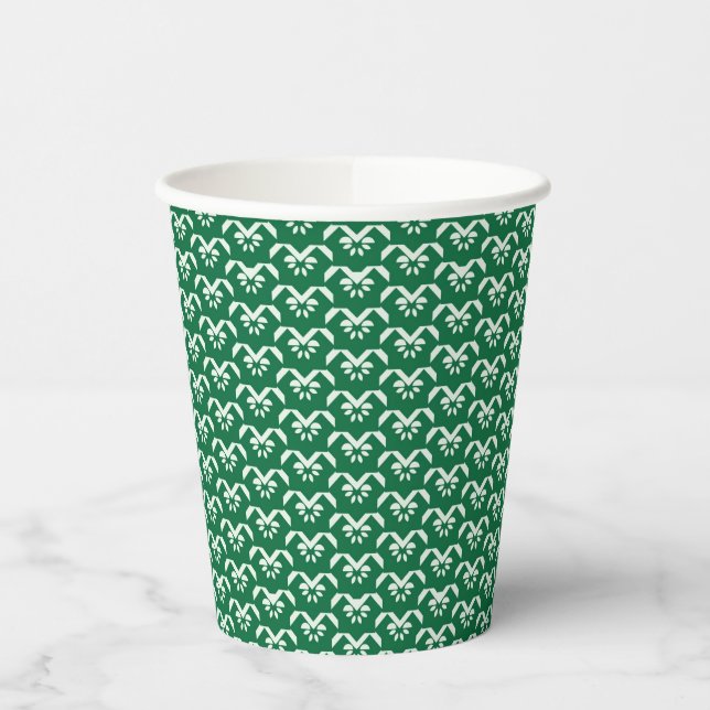 Vasos De Papel Zigzag floral verde (Izquierda)