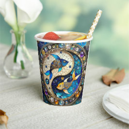 Vasos De Papel Zodiac - Pisces Fish Yin y Yang