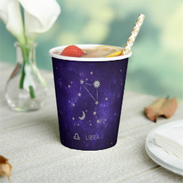 Vasos De Papel Zodiac Purple Libra | Horoscopio Astrológico Cósmi