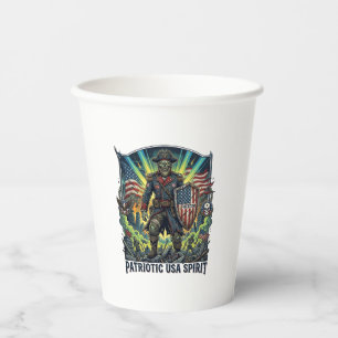 Vasos De Papel Zombi Patriótico General Zombi Patriótico Apocalip
