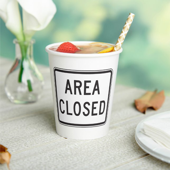 Vasos De Papel Zona restringida de advertencia de Rótulo cerrado  (Subido por el creador)