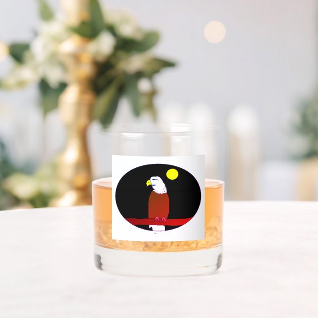 Vasos de Roca Impresos con Águila de Luna Llena (Insitu (Boda))