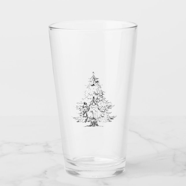 Vasos de vidrio de Navidad estilo y diseño (Anverso)