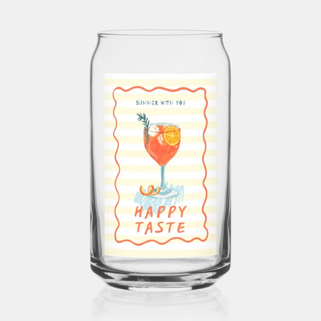 Vasos de Vidrio Impresos con Vibraciones de Verano (Anverso)