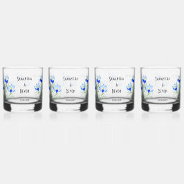 Vasos de Whisky de Crocus Azules
