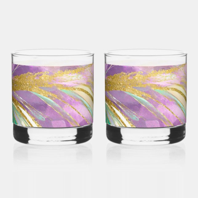 Vasos de Whisky Elegantes con Diseño Metálico (Anverso)