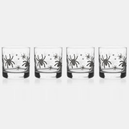 Vasos de Whisky Feliz Halloween Araña Espeluznante