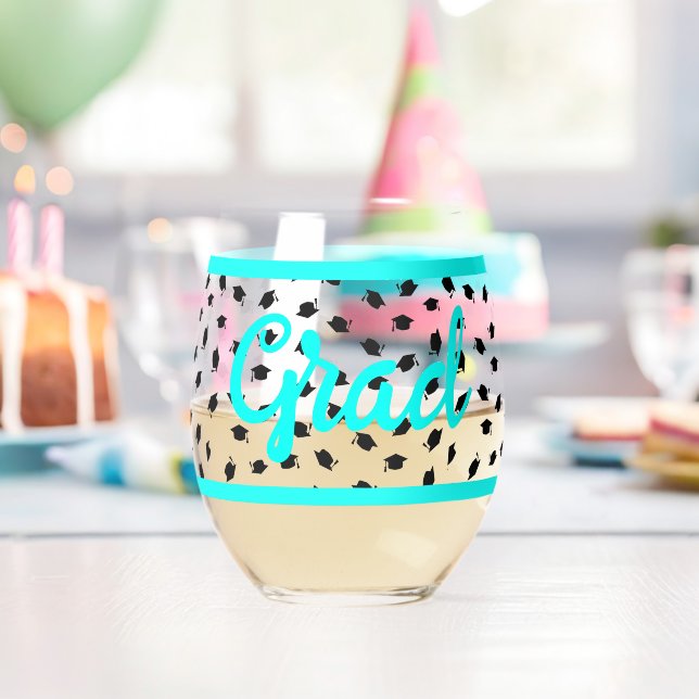 Vasos para beber con patrón de gorras de graduació (Insitu (Cumpleaños))