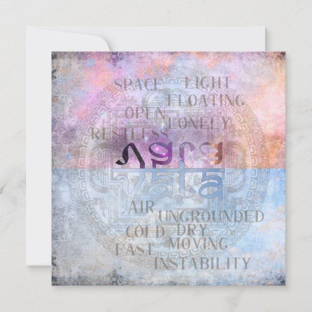 VATA DOSHA - Tarjeta de felicitación (Anverso)