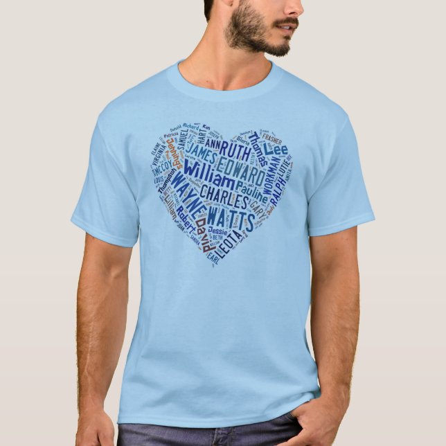 Vatios de la familia de azul de la camiseta (Anverso)