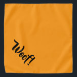 ¡Vaya! Gran Mascota dorada Bandana<br><div class="desc">Banda amarillo dorado brillante,  con un texto gracioso... ¡Guau! Perfecto para la noche de mascota en la ciudad o por la tarde en el parque. También hay un tamaño menor.</div>