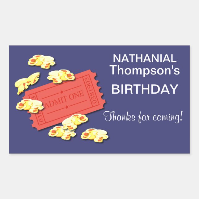 Vayamos a los Pegatinas del Rectángulo del cine (Anverso)