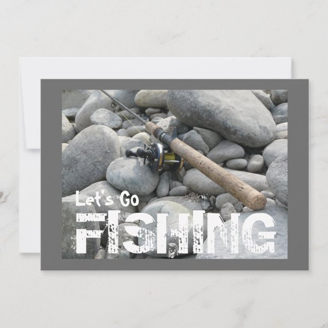 ¡Vayamos a pescar! Invitación del viaje de pesca (Anverso)