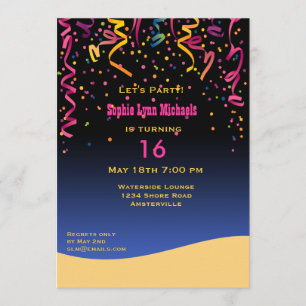 Vayamos de fiesta el dulce invitación de 16