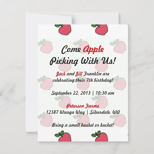¡Vayamos selección de Apple! Invitación (Anverso)