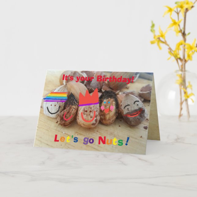 ¡Váyanse a las nueces, es tu cumpleaños! - Tarjeta (flor amarilla)